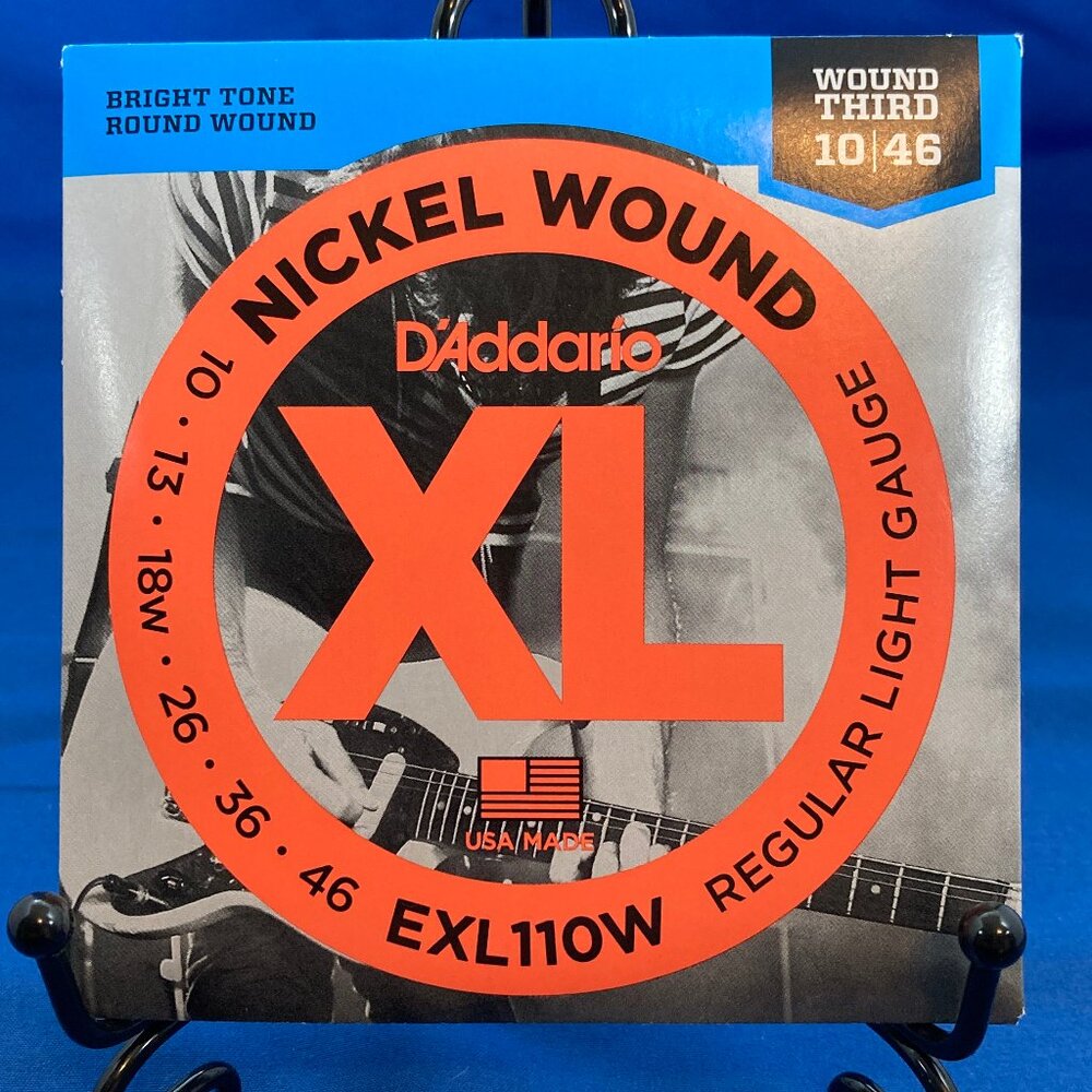 D'Addario EXL110W Nickel Electric Guitar Strings Reg Light 10/46 Wound 3rd